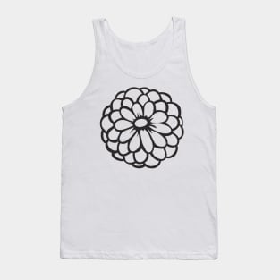 Black Flower Tank Top